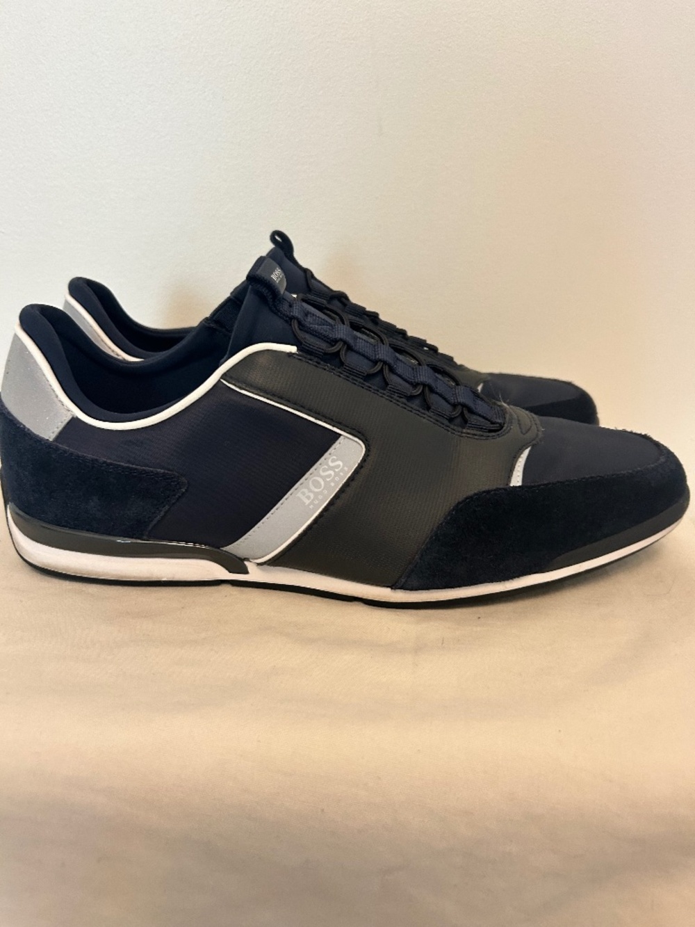 BOSS Saturn Low Profile Slip On Elastic Lace Sneakers Shoes Mens Size 40 EU 7 US
